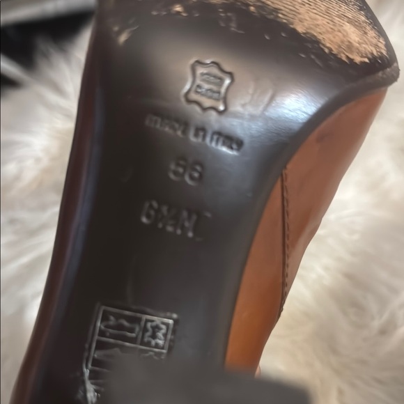 Brown Leather Women's Heeled Boots - Picture 2 of 3